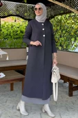 Sinem Çelik Örme Triko Hırka Antrasit - 8