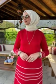Hayal Triko Elbise Kırmızı - 5