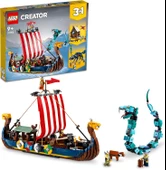 Lego 31132 Creator, 3in1 Viking Gemisi & Midgard Yılanı - 1