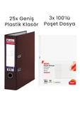 25 Adet Tigra Geniş Klasör 3 Adet Noki 100'lü Poşet Dosya Ofis Seti - 5