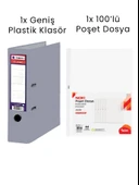 1 Adet Tigra Geniş Klasör 1 Adet Noki 100'lü Poşet Dosya Ofis Seti - 2