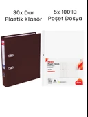30 Adet Tigra Dar Klasör 5 Adet Noki 100'lü Poşet Dosya Ofis Seti - 4