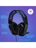 Logitech G335 Siyah Kablolu Mikrofonlu Kulak Üstü Oyuncu Kulaklığı - teşhir - 2