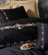 Cotton Box Brode Nakışlı Çift Kişilik Saten Nevresim Takımı Gloria Gold - 2