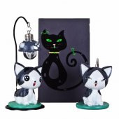 Kedi Işıklı Biblo Kedi Notluk Kedi Defter Seti - 1
