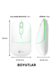Lecoo Ws210 Dual Mod Rgb 2.4ghz Bluetooth 1600dpı 6 Tuşlu Şarjlı Sessiz Kompakt Kablosuz Optik Mouse Beyaz - 5