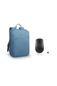 LENOVO 400 Kablosuz Mouse GY50R91293 + GX40Q17226 15.6" Toploader B210 Notebook Sırt Çantası Mavi - 1
