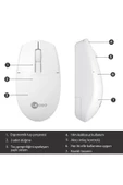 Lecoo Ws204 Kablosuz 1200dpı 3 Tuşlu Optik Mouse Beyaz - 3