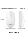 Lecoo Ws204 Kablosuz 1200dpı 3 Tuşlu Optik Mouse Beyaz - 4