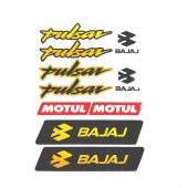Bajaj Pulsar Sticker (Etiket) Seti Sarı A4 Boyut - 1