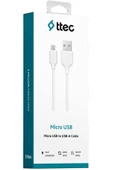 Ttech : Ttec Micro Usb Kablosu Beyaz 2dk7530b - 1