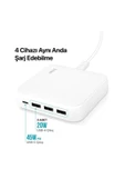Ttec Smartcharger Quattro Gan 65W Pd Seyahat Hızlı Şarj Aleti USB-C + 3 USB-A MacBook, iPhone uyumlu - 4