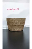 Yenigeldi 1 Adet Yuvarlak Hasır Saklama Sepeti Sapsız yen240039k - 1