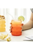 Yenigeldi Ripple Boğumlu Bardak Isıya Dayanıklı Borosilikat Kahve Çay Bubble Tea Viski Bardağı - 1