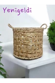 Yenigeldi (YÜKSEKLİĞİ:35CM-GENİŞLİĞİ:40CM)1 Adet Doğal Dekoratif Saklayıcı Hasır Sepeti Yen240022b - 1