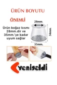 Yenigeldi 8 Adet Keçeli Orta Büyük (35MM*28MM) Silikon Masa Sandalye Pabuç Kaydırmaz Zemin Koruyucu - 2