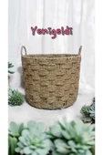 Yenigeldi (Y:30-G:39-TG:30 CM) 1 Adet Hasır Sepeti Saplı Dekoratif Ve Işlevsel, Doğal Yen240028b - 1