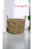 Yenigeldi (Y:20-G:28-TG:21 CM) 1 Adet Hasır Sepeti Saplı Dekoratif Ve Işlevsel, Doğal Yen240028k - 1