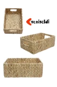 Yenigeldi (YÜKSEKLİĞİ:13-GENİŞLİĞİ:24-UZUNLUĞU:34 CM) 1 Adet Küçük Hasır Sepet Yen2400371 - 1