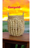 Yenigeldi (Y:37-G:30-TG:25 CM) 1 Adet Yuvarlak Dekoratif Hasır Sepet Saklama Amaçlı Yen240007k - 2