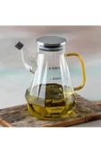 Yenigeldi 1 Adet Renkli Saplı Metal Kapaklı Ölçülü Cam Sirkelik, Yağlık 900 ml - 1