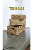 Yenigeldi 3lü Doğal Hasır Sepet  Yen2400383 - 2