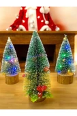 Yenigeldi (1 ADET 20 CM KOKİNALI , 2 ADET KENDİNDEN IŞIKLI 15 CM) 3'lü Yılbaşı Ağacı, Mini Çam Ağacı , - 1