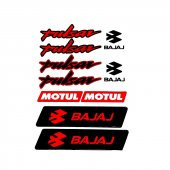 Bajaj Pulsar Sticker (Etiket) Seti Kırmızı A4 Boyut - 1