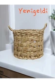 Yenigeldi (YÜKSEKLİK:25CM-GENİŞLİK:30CM) 1 Adet Doğal Dekoratif Saklayıcı Hasır Sepeti Yen240022or - 1