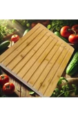 Yenigeldi Fin Tasarımı Bambu Oluklu Ekmek Meyve Kesme Tahtası (ÖN YÜZ) Bambu Düz Kesme Tahtası (ARKA YÜZ) - 2