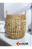 Yenigeldi (Y:42-G:39-TG:32 CM) 1 Adet Yuvarlak Dekoratif Hasır Sepet Saklama Amaçlı Yen240007or - 1
