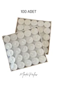 LenaToptan 100'lü BEYAZ TEALİGHT MUM (100 ADET) - 1