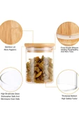 Yenigeldi 250 ml Bambu Kapaklı Vakumlu Borosilikat Cam Kavanoz 6 Adet - 2