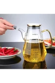 Yenigeldi 1 Adet Renkli Saplı Metal Kapaklı Ölçülü Cam Sirkelik, Yağlık 900 ml - 3