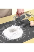 Yenigeldi Gri Silikon Yapışmaz Hamur Açma Matı, Ölçekli Hamur Açma Altlığı Masa Tezgah Yüzey Koruyucu 50x40cm - 2
