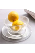Yenigeldi 2 Adet Cam Meyve Kasesi ve 2 Adet Cam Pasta Tabağı - 1