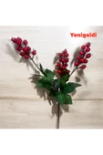 Yenigeldi 2 Adet 3 Dallı Yapraklı 60 Cm Kokina Ve Yapraklı Yılbaşı Süsü Süs Dekorasyon T1122 - 1