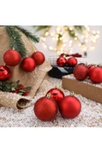 Yenigeldi 12'li Kırmızı 6 Cm Yılbaşı Topu, 12'li Noel Topu, 12'li Çam Ağacı Topu, 12 Süs Topu thumbnail 1