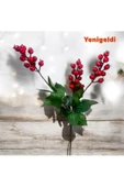 Yenigeldi 2 Adet 3 Dallı Yapraklı 60 Cm Kokina Ve Yapraklı Yılbaşı Süsü Süs Dekorasyon T1122 - 2