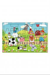 Yeni 4 Adet  24 Parçalı Ahşap Puzzle Yapboz Seti, Çiftliğim, Okyanus Canl., Vahşi Hayv., Çiftliğim 2 - 6