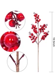 Yenigeldi 2 Adet El Yapımı  Kokina Red Berry Yılbaşı Süs ,   Ev Parti Kış Noel Yılbaşı Süsü t107 - 6