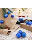 Yenigeldi 12'li Mavi 4 Cm Yılbaşı Topu, Noel Topu, Çam Ağacı Topu, Süs Topu - 1