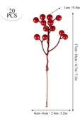 Yenigeldi 2 Adet 17 cm Kokina Red Berry Yılbaşı Süsü Yılbaşı Uğuru T-105 - 3