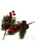 Yenigeldi 4 Adet Çam Kozalaklı Kokina Red Berry Yılbaşı süsü - 2