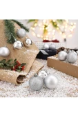 Yenigeldi 12'li Gümüş 5 Cm Yılbaşı Topu, Noel Topu, Çam Ağacı Topu,süs Topu thumbnail 1