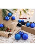 Yenigeldi 12'li Mavi 5 Cm Yılbaşı Topu, Noel Topu, Çam Ağacı Topu, Süs Topu - 1