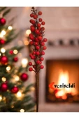 Yenigeldi 4  Adet  65 cm Büyük Boy El Yapımı Uğur Kokina Red Berry Yılbaşı Süsü Süs t1162 - 1