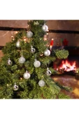 Yenigeldi 12'li Gümüş 3,5 Cm Yılbaşı Topu, Noel Topu, Çam Ağacı Topu, Süs Topu - 2
