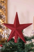 Yenigeldi Yılbaşı Ağaç Yıldızı, Tepe Yıldızı, Çam Ağacı Süsü, Yıldız Süs Kırmızı 20 Cm thumbnail 1