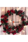 Yenigeldi 1 Adet Kokina Red Berry Yılbaşı Çelenk,   Ev Şömine Parti Kış Noel Yılbaşı Süsü thumbnail 7